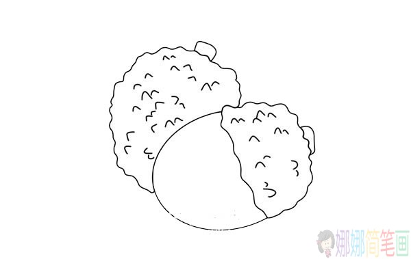 荔枝简笔画的画法,彩色荔枝步骤图解教程
