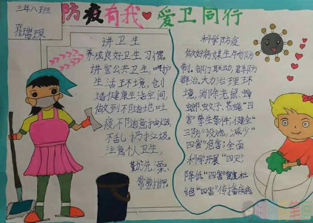 防疫有我爱卫同行手抄报内容,防疫有我爱卫同行手抄报图片