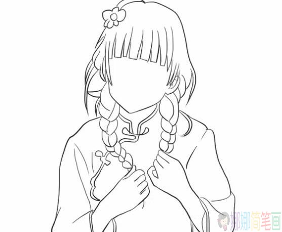 民国女子简笔画图片,民国少女简笔画步骤图