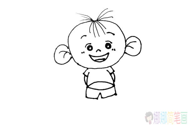 简笔画,可爱的大耳朵图图简笔画步骤图片教程