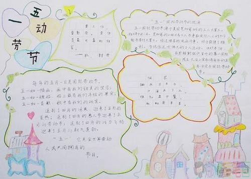 五一劳动节儿童手抄报图片