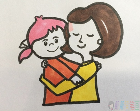 母女简笔画简笔画