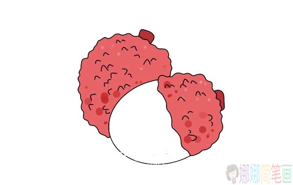 荔枝简笔画的画法,彩色荔枝步骤图解教程