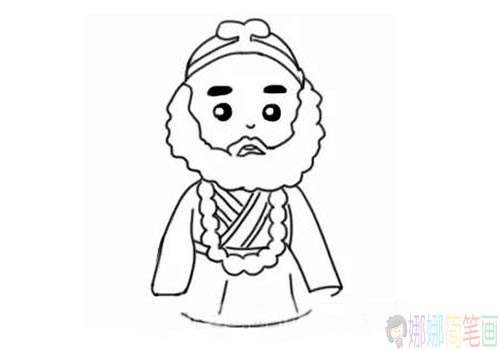 沙僧简笔画带颜色,沙僧简笔画步骤图