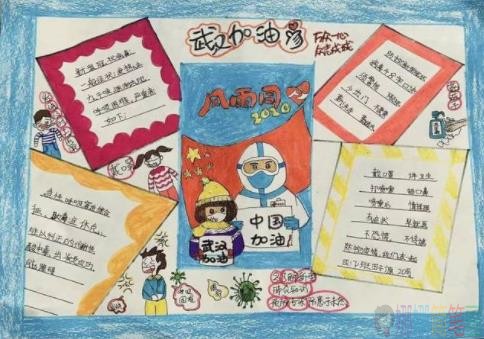 众志成城共抗新冠疫情手抄报内容和绘画
