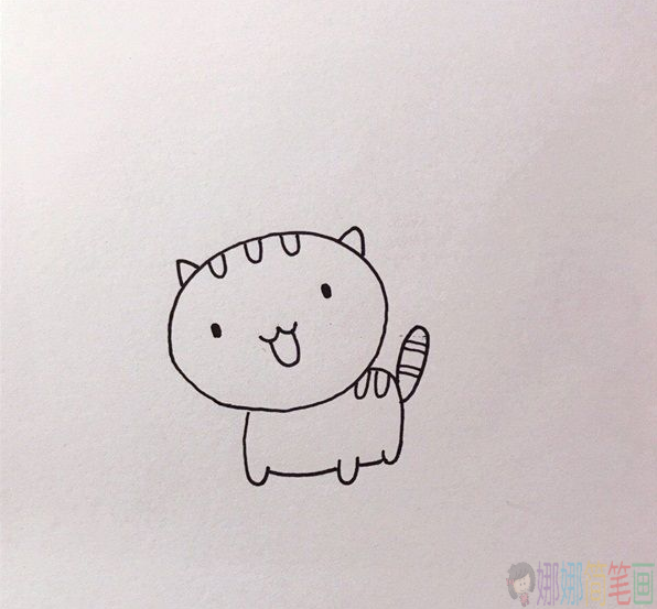 猫咪简笔画画法教程,可爱猫咪简笔画步骤教程