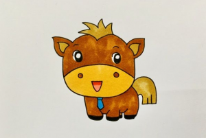 小马简笔画简单，可爱小马简笔画教程