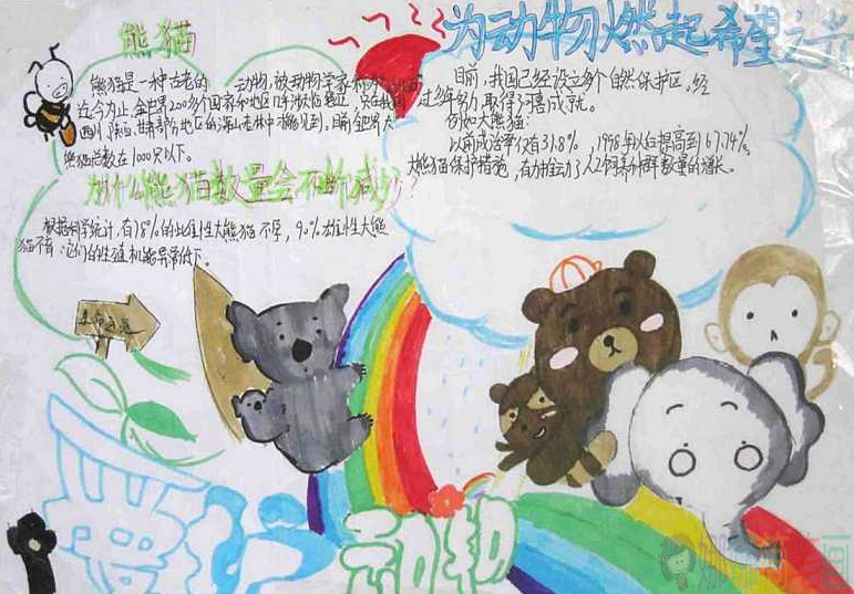 关于保护濒危动物的手抄报,保护野生动物手抄报作品图片大全