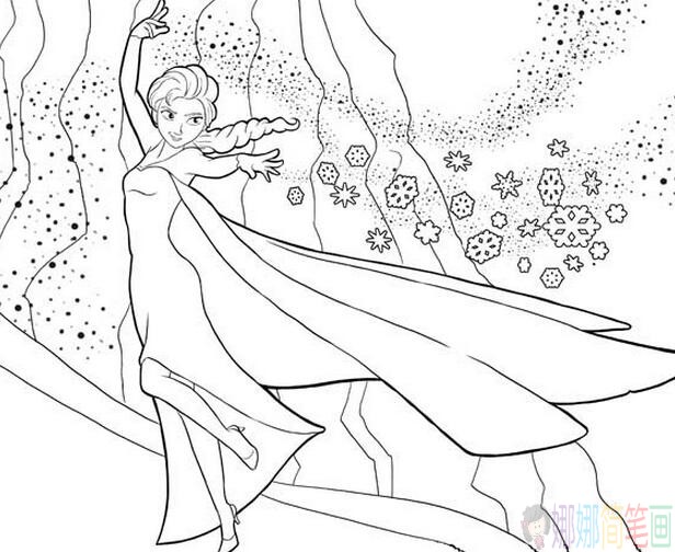 卡通艾莎公主冰雪奇缘简笔画画法教程及欣赏