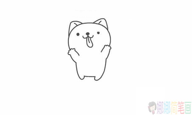 简单的小狗简笔画教程,秋田犬简笔画步骤