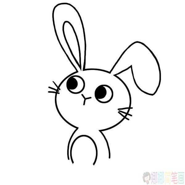 可爱的小兔子简笔画步骤教程,小兔子简笔画画法