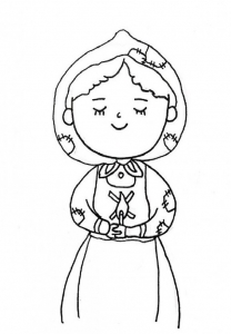 卖火柴的小女孩简笔画画法，教你画卖火柴的小女孩简笔画卡通画图片教程
