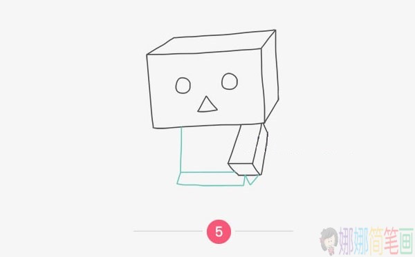 纸箱人阿楞简笔画,可爱的纸箱人阿楞简笔画画法教程图片