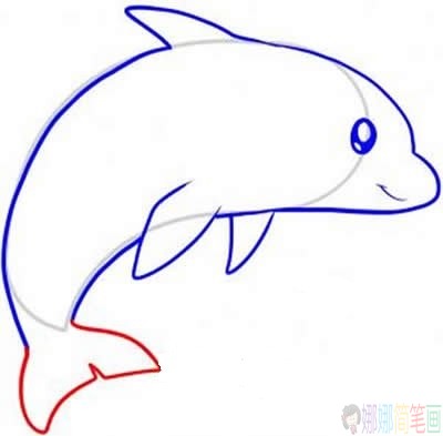 简笔画，可爱简单的海豚简笔画画法图片，详细画法步骤