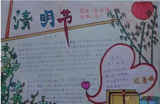 简单好看的清明节手抄报图片