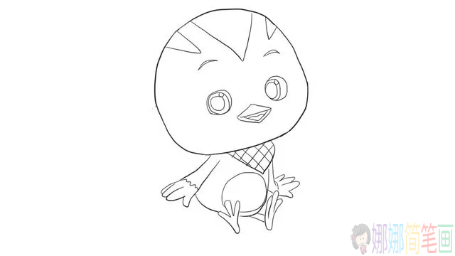 麦琪简笔画,萌鸡小队之麦琪简笔画画法教程