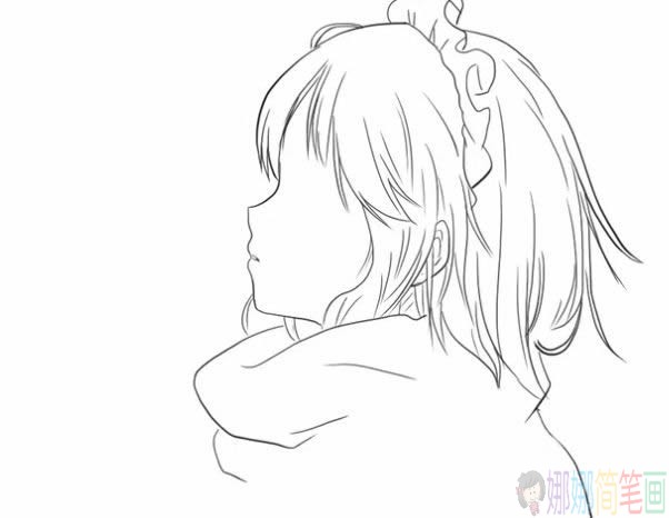 动漫少女简笔画教程图片,动漫少女简笔画简单可爱