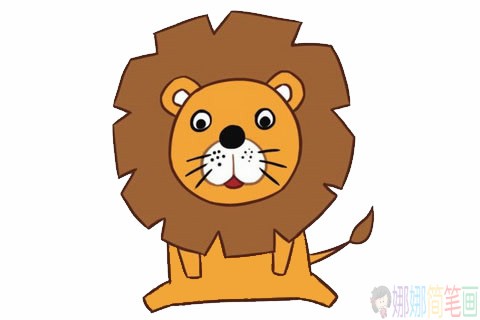 卡通狮子简笔画画法,狮子简笔画图片大全