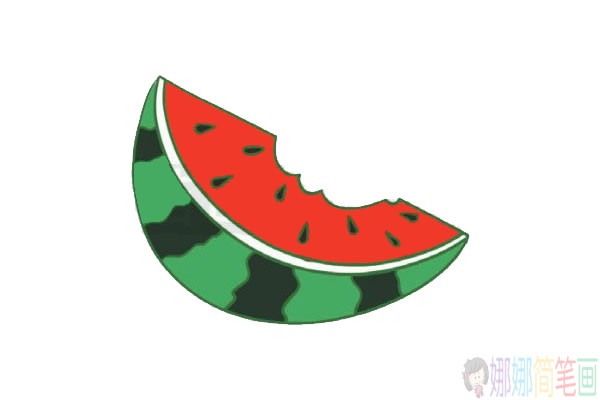 西瓜简笔画图片,西瓜简笔画画法