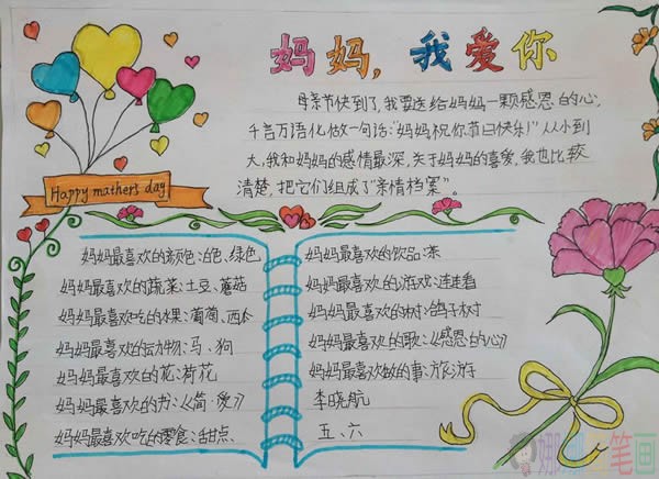 温馨五月天感恩母亲节手抄报图片大全