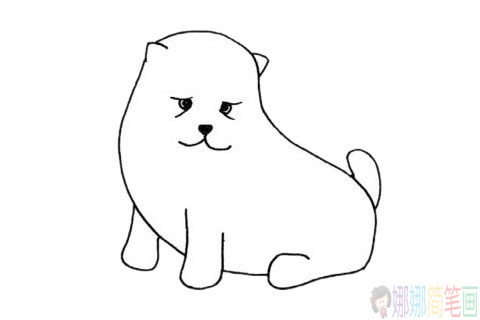 松狮犬简笔画,松狮犬简笔画画法步骤画法教程