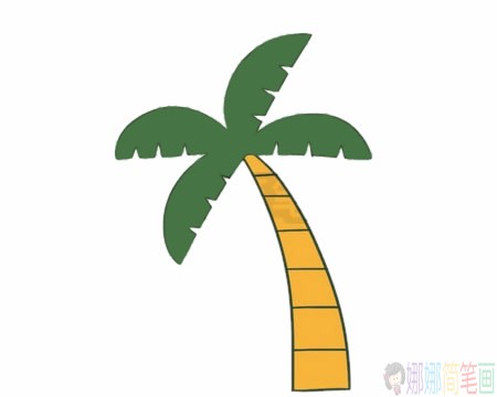 好看的椰子树简笔画画法步骤图片大全