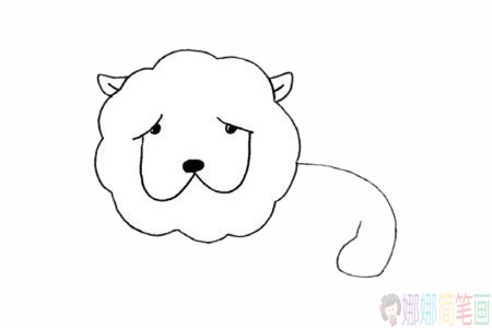 松狮犬简笔画,松狮犬简笔画画法步骤画法教程