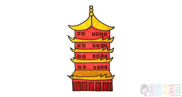 黄鹤楼简笔画图片,黄鹤楼简笔画步骤