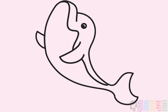 萌萌可爱的海豚简笔画简单画法步骤教程及图片大全