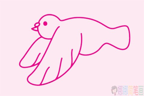 鸽子简笔画,简单好看的鸽子简笔画画法步骤图片大全