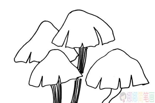 小蘑菇简笔画图片,蘑菇儿童画教程