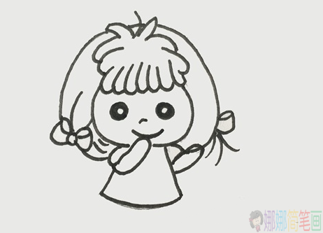 萌萌的小女孩儿童简笔画