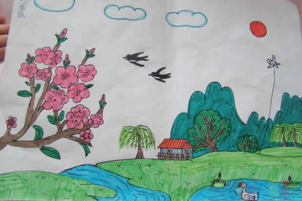 儿童画,美丽的春天儿童画优秀作品鉴赏