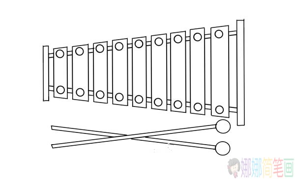 木琴简笔画彩色,木琴简笔画步骤图