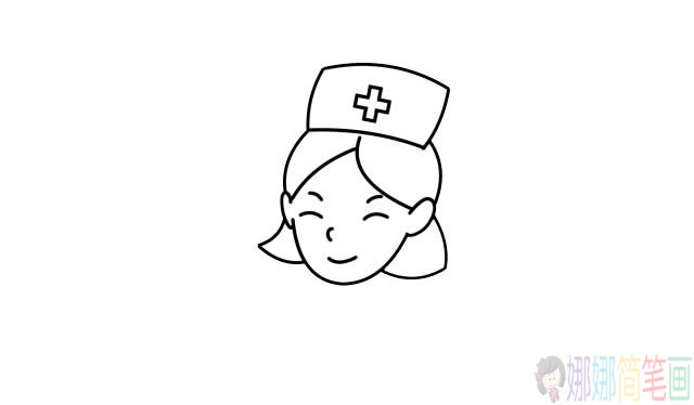 白衣天使简笔画画法步骤,护士简笔画图片