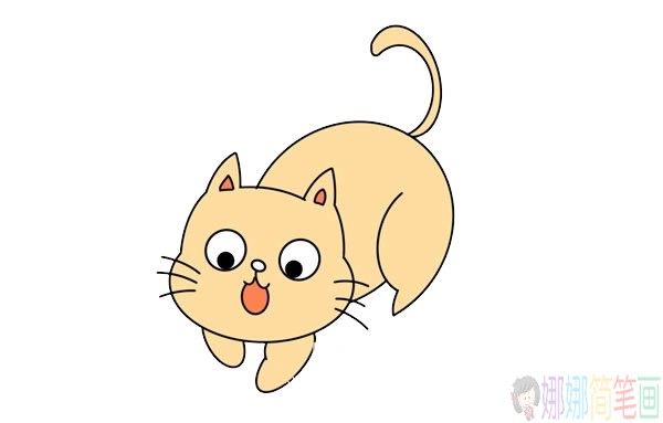 小猫简笔画步骤图,小猫简笔画图片大全