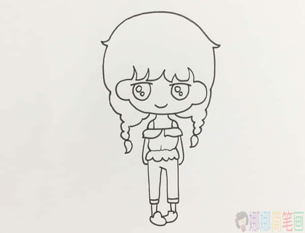漂亮的麻花辫女孩简笔画图片大全,女孩简笔画怎么画