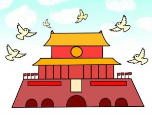 天安门简笔画怎么画，北京天安门简笔画绘画步骤