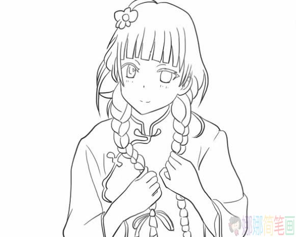 民国女子简笔画图片,民国少女简笔画步骤图
