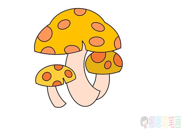 蘑菇简笔画图片大全,蘑菇简笔画彩色步骤