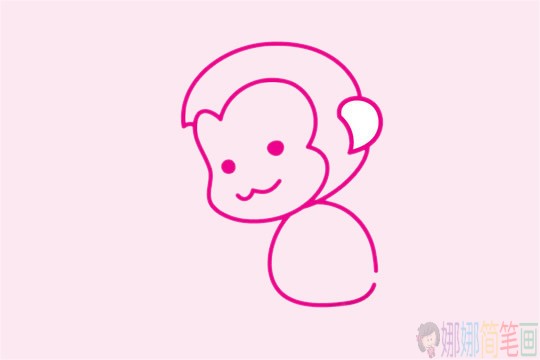 萌萌可爱的卡通猴子简笔画画法步骤教程及图片大全