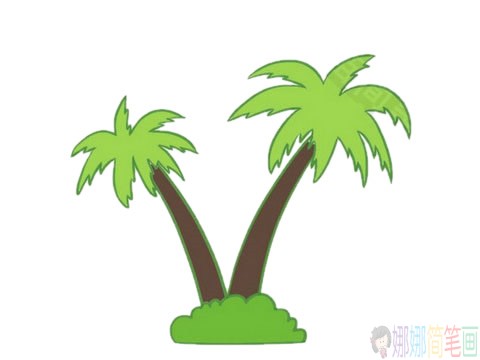 好看的椰子树简笔画画法步骤图片大全