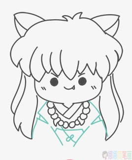 Q版犬夜叉简笔画怎么画,萌萌的Q版犬夜叉简笔画画法教程图片