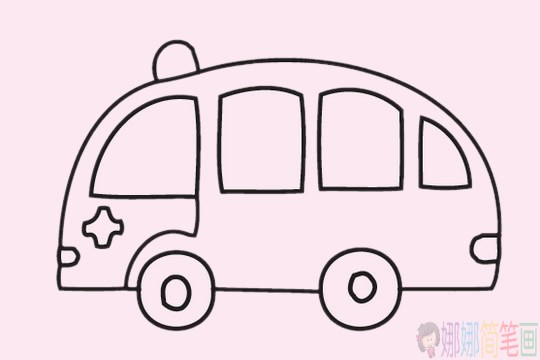 救护车简笔画图片大全,救护车简笔画步骤图