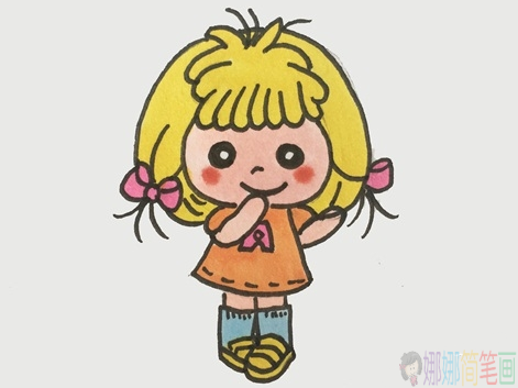 萌萌的小女孩儿童简笔画