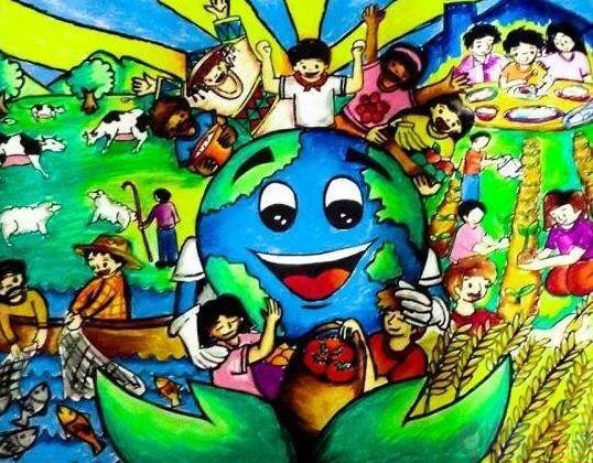 世界地球日主题儿童画一等奖