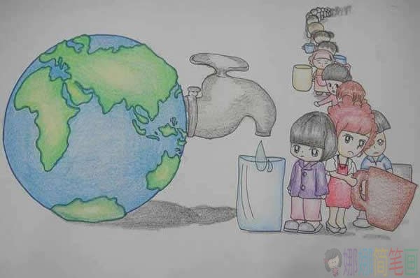 关于世界地球日儿童画,世界地球日清洁地球儿童画图片