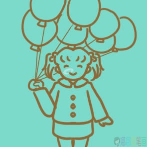 五一劳动节快乐简笔画步骤图解,小女孩简笔画