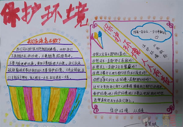 保护环境手抄报内容,保护环境手抄报图片