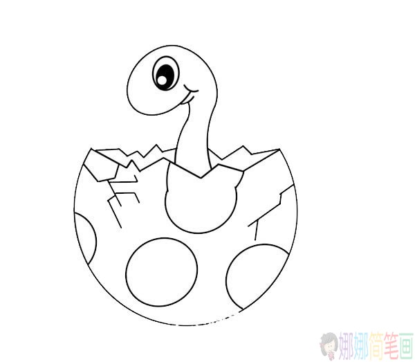 恐龙宝宝简笔画步骤,恐龙宝宝简笔画图解教程